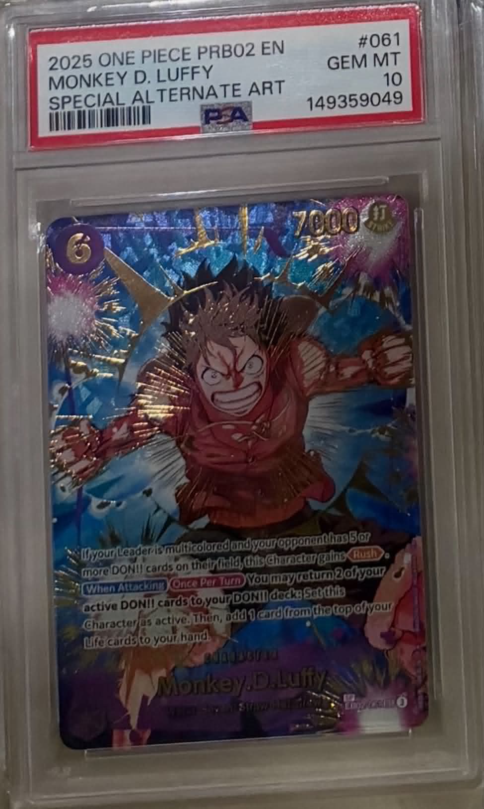 Monkey.D.Luffy (EB02-061) (SP) [Premium Booster -The Best- Vol. 2] PSA 10 (149359049) Graded Card