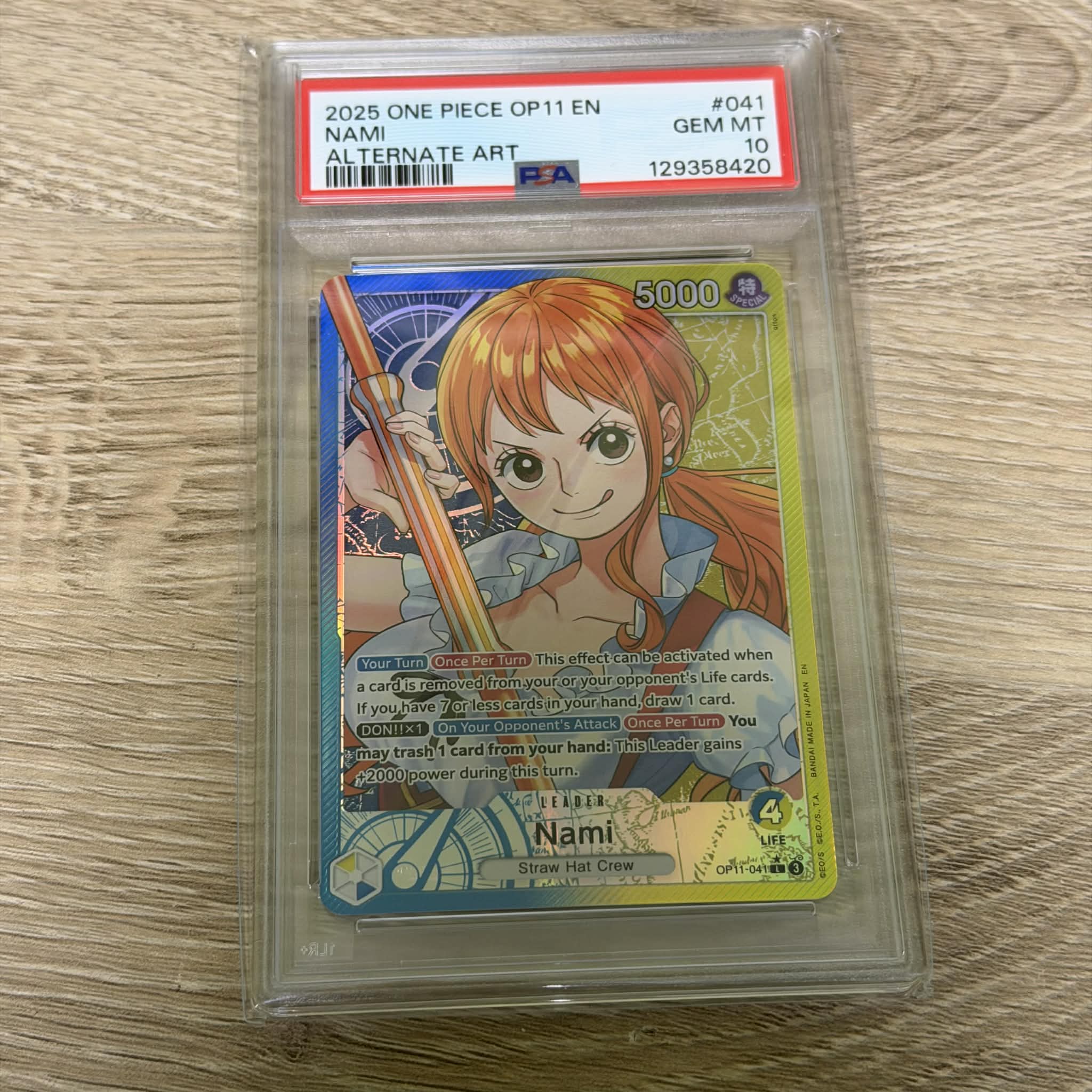 Nami (041) (Alternate Art) [A Fist of Divine Speed] PSA 10 (129358420) Graded Card