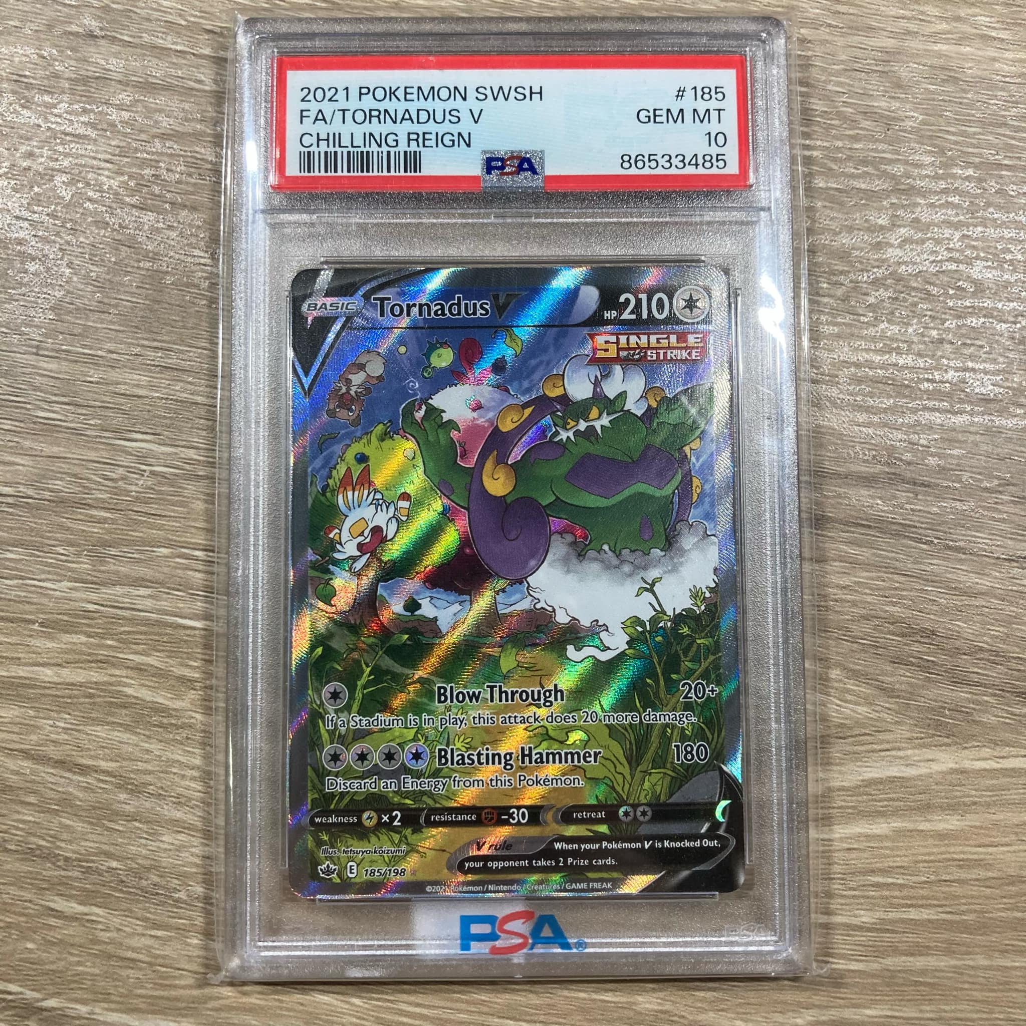 Tornadus V (185/198) [Sword & Shield: Chilling Reign] PSA 10 (86533485) Graded Card
